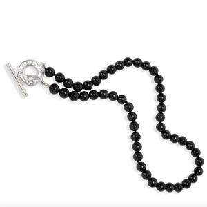 Tiffany & Co. Onyx Bead Toggle Necklace in Sterling Silver